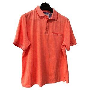 Robert Graham Shirt Mens size‎ XL Orange / coral Polo Classic Fit Short Sleeve
